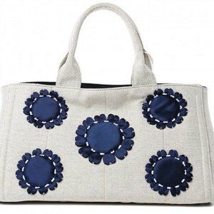 Pre-Loved Prada Canvas Mistolino Canapa Toe - Navy